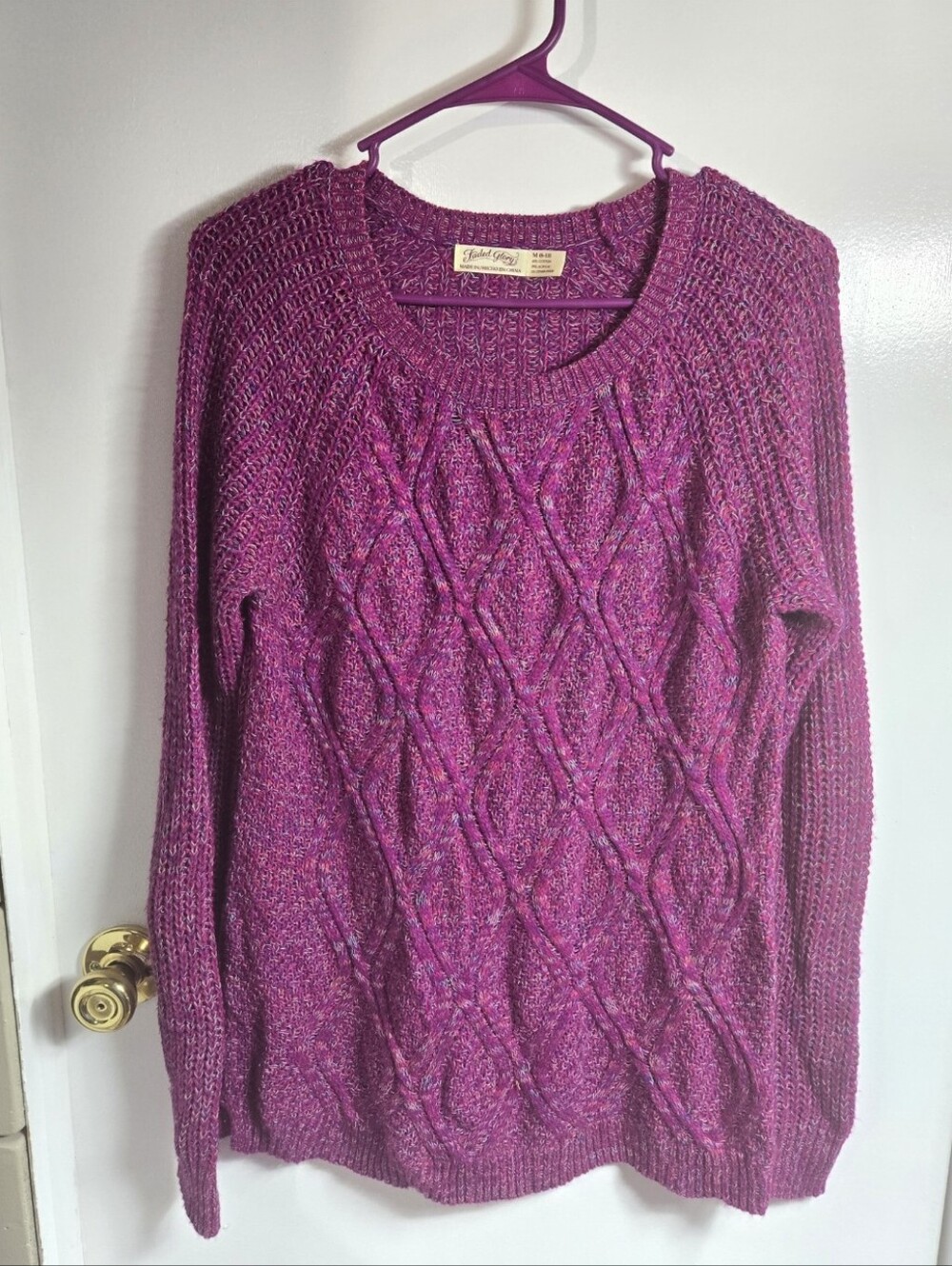 Faded Glory CozyCore Grandmillennial CasualChic Barbiecore CableKnit Sweater